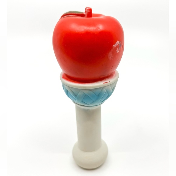Vintage 1940s-1950s Stahlwood Rubber Smiling Red Apple Squeaker Toy - Picture 5 of 9